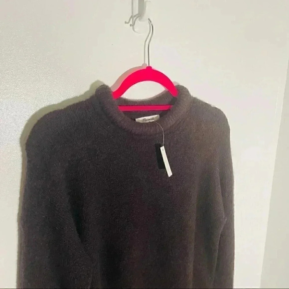 NEW Madewell Fulton Pullover Sweater Alpaca Chunky Knit Heathered Raisin Preppy - Picture 7 of 8